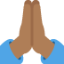 Person with folded hands (medium dark skin tone) ????????